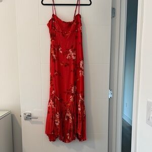 Reformation Aiko Coral Floral Midi Dress